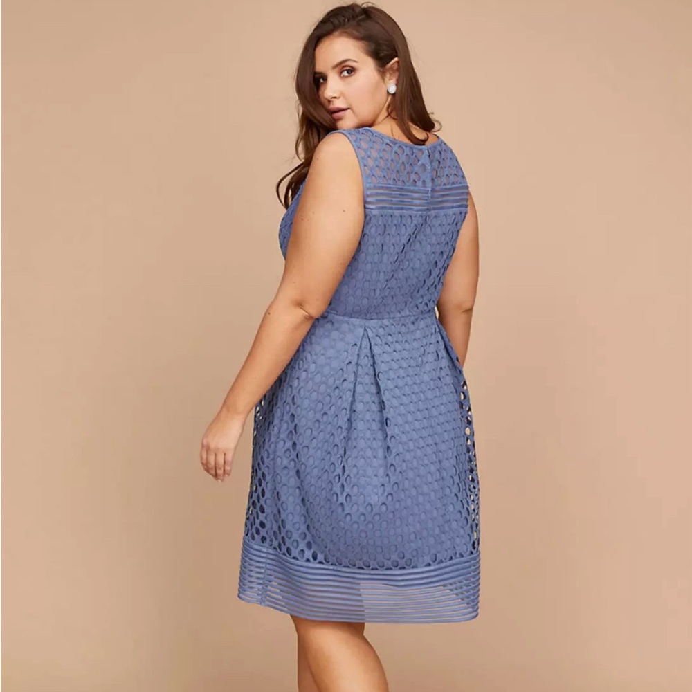 Lane Bryant Crochet Mesh Fit and Flare Dress Size 24 - Picture 2 of 8